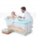 Bathtubs Freestanding Folding tub Adult Bathing tub Household Children's Body Bath tub Plastic Bidet Thickening Bath tub (Color : Blue  Size : 1245957cm) - B07H7JRBR7